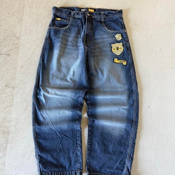 2000s Embroided Baggy Southpole Jeans38x30